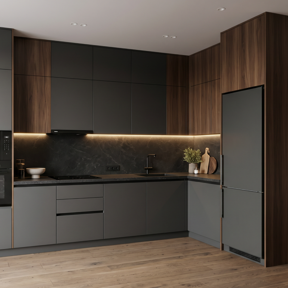 Угловая кухня «Графит Корнер 3.4»