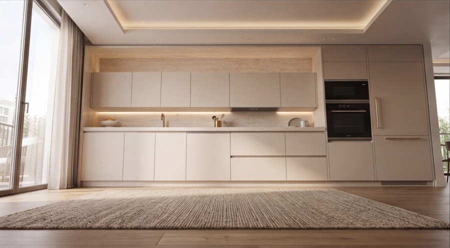 Прямая кухня «Травертин Беж 3.6»