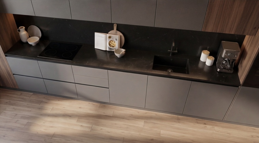 Прямая кухня «Графит Вуд 3.0»