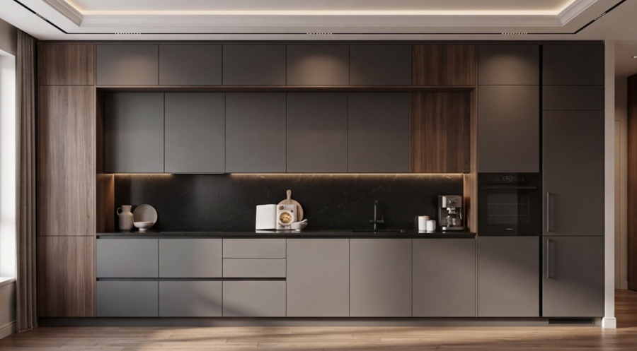 Прямая кухня «Графит Вуд 3.0»