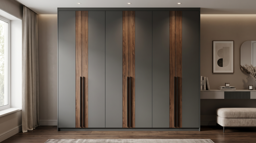 Распашной шкаф «Графит Вуд 2.4»