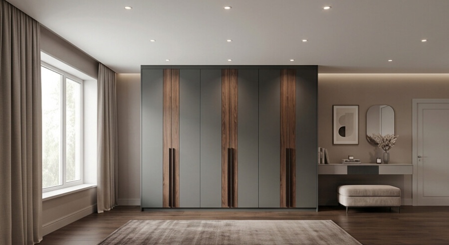 Распашной шкаф «Графит Вуд 2.4»