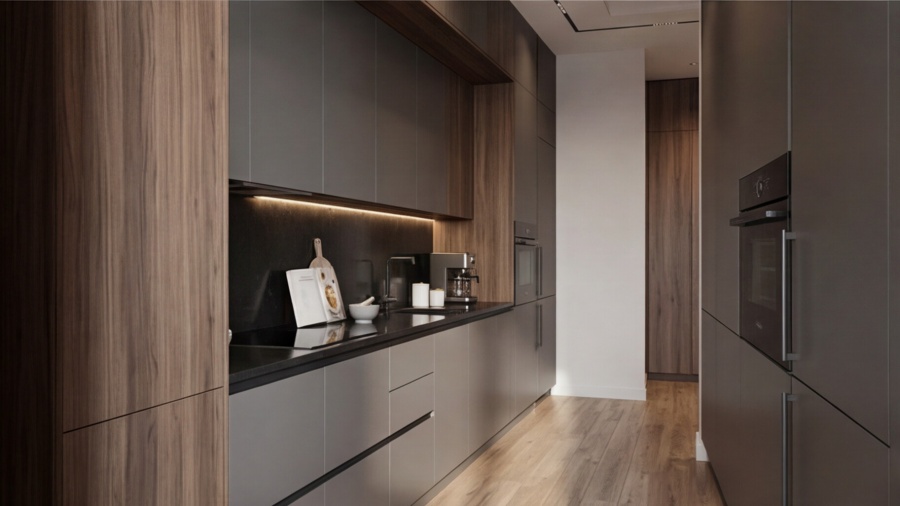 Прямая кухня «Графит Вуд 3.0»