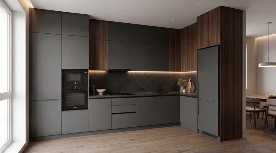 Угловая кухня «Графит Корнер 3.4»