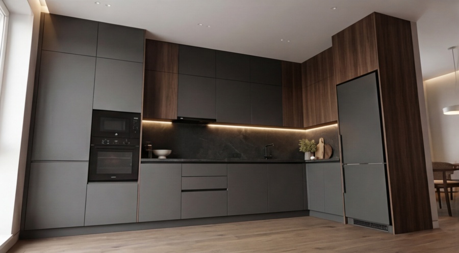 Угловая кухня «Графит Корнер 3.4»